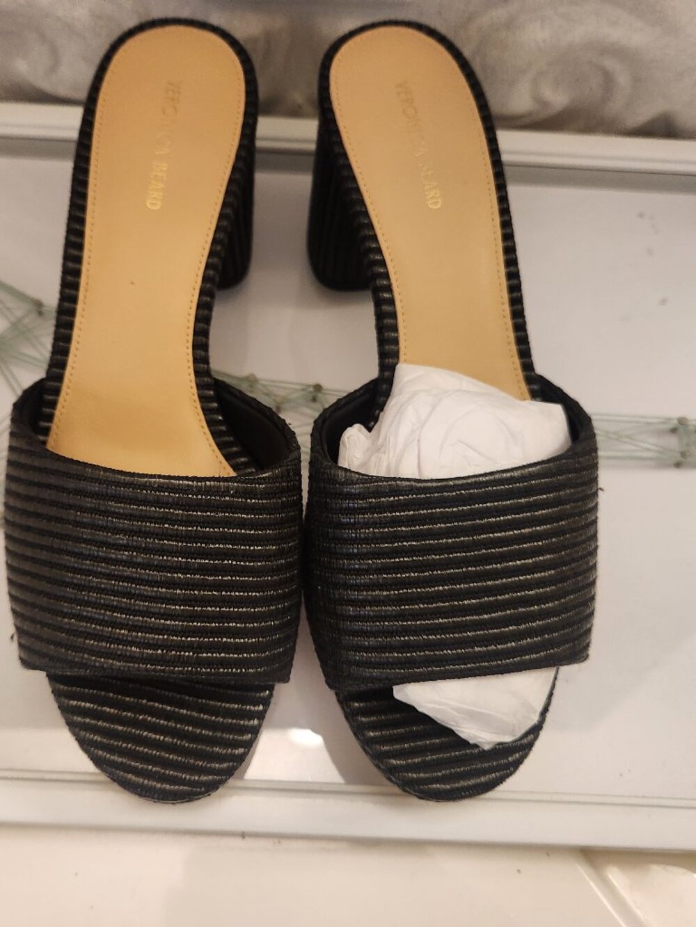 Veronica Beard "Dali" Black Leather Block Heels Platforms Sandals. NIB. Size 10 - Picture 5 of 16